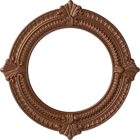 Ekena Millwork Benson Ceiling Medallion (Fits Canopies up to 8"), 13 1/8"OD x 8"ID x 5/8"P, Polished Copper CM13BNPOS
